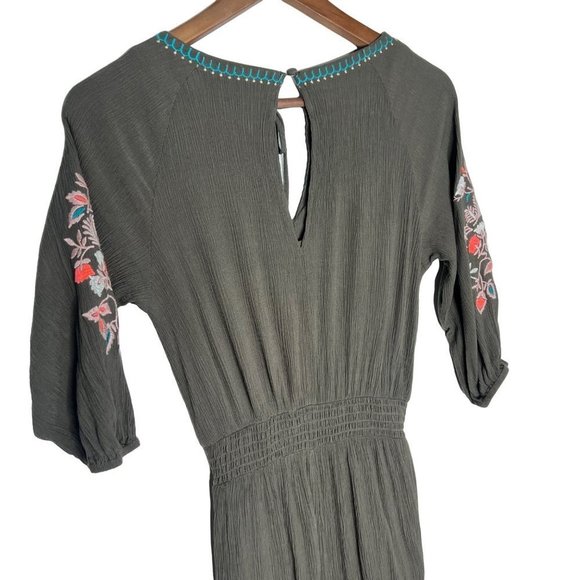 BODEN Natalie Floral Embroidered Green Cropped Jumpsuit Womens Sz.4 - Picture 6 of 12